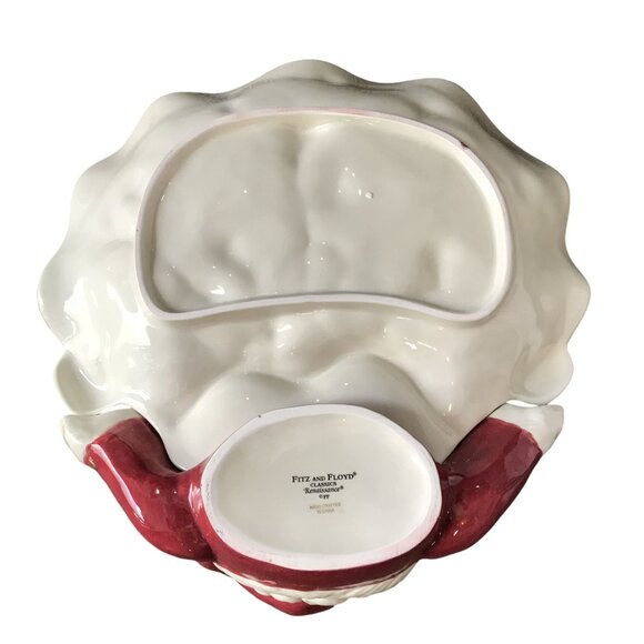 Fitz And Floyd Renaissance Santa Server Hand-Painted 12 1/2" Christmas Dish - Picture 12 of 14